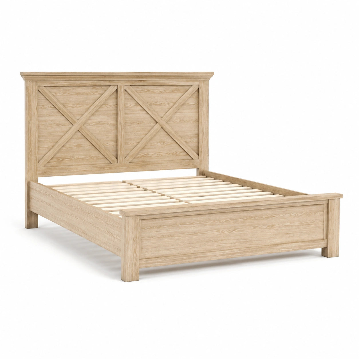 Letto matrimoniale in legno massello di quercia 200x160 cm