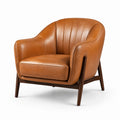 Poltrona in Pelle PU con Struttura in Legno